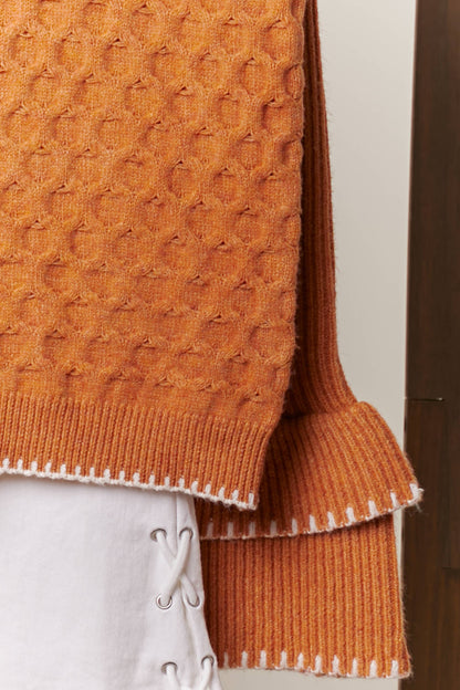 Mello Layered Sleeve Round Neck Sweater