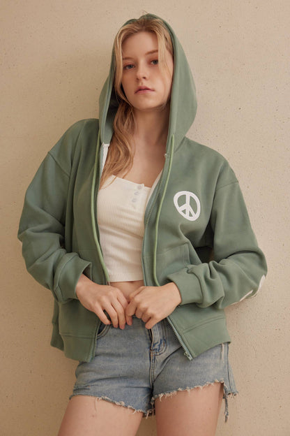 Mello Peace Love Patchworks Hoodie