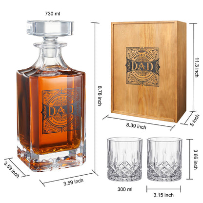 Gift for Dad Whiskey Decanter Gift Set