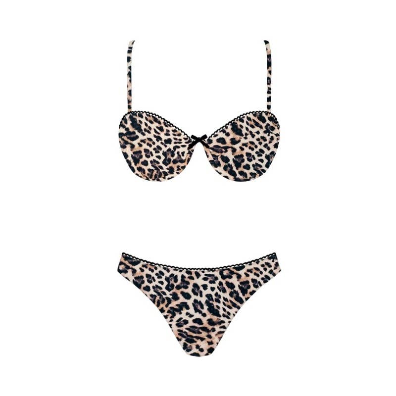 Underwire Bow Details Bikini Set