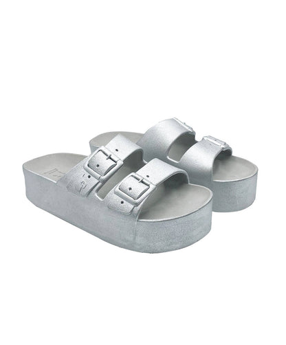 Cacatoès Caipirinha Metallic Silver Wedge Sandals