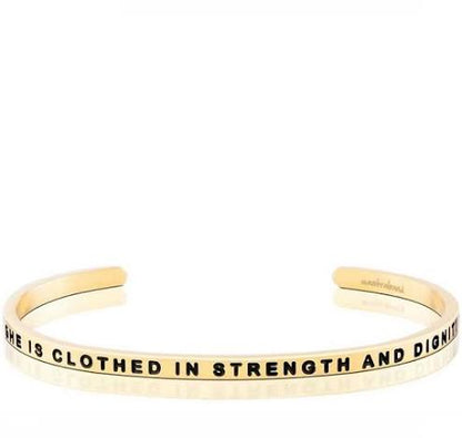 MantraBand She Is Clothed In Strength and Dignity Cuff