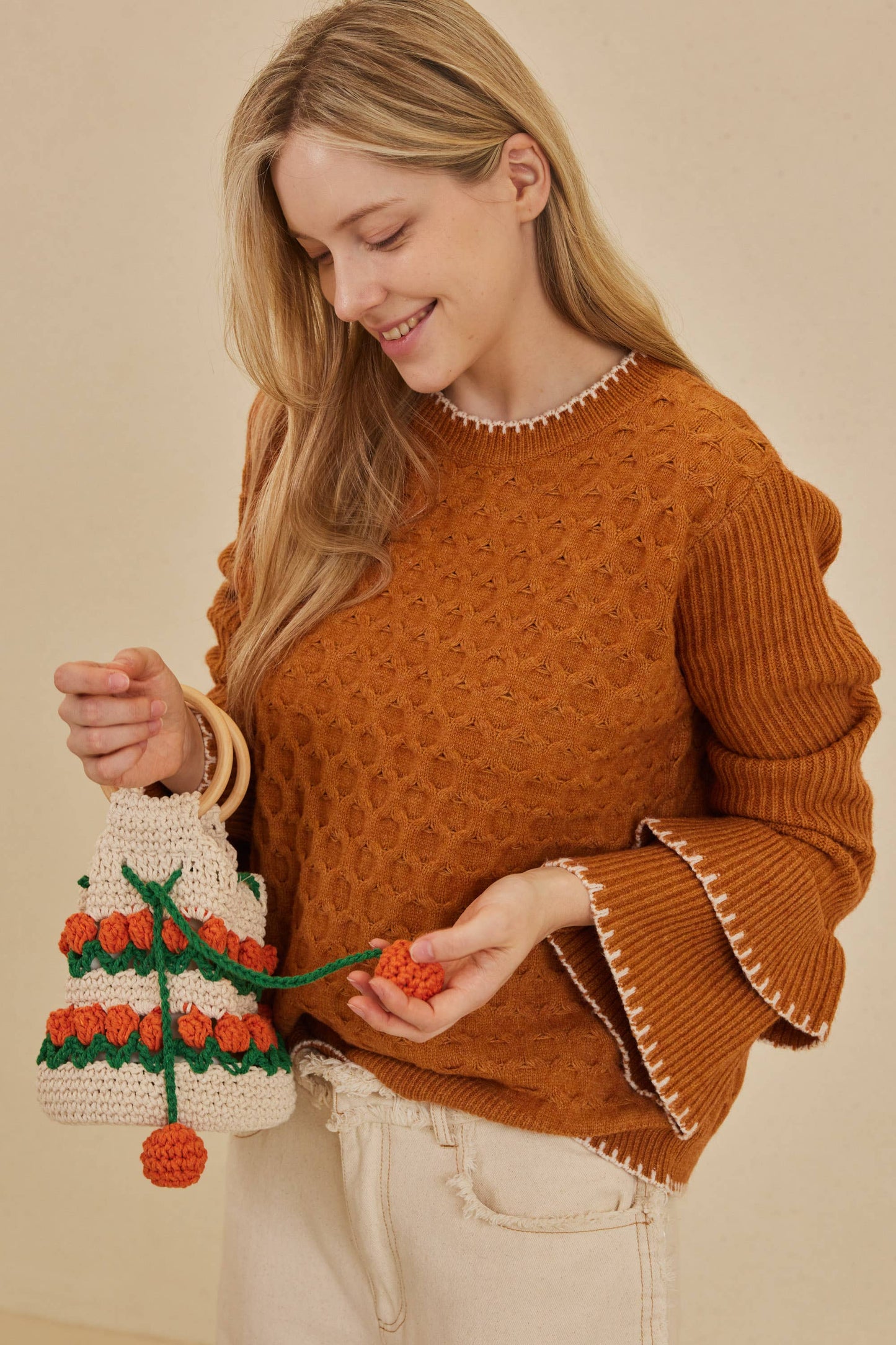 Mello Layered Sleeve Round Neck Sweater