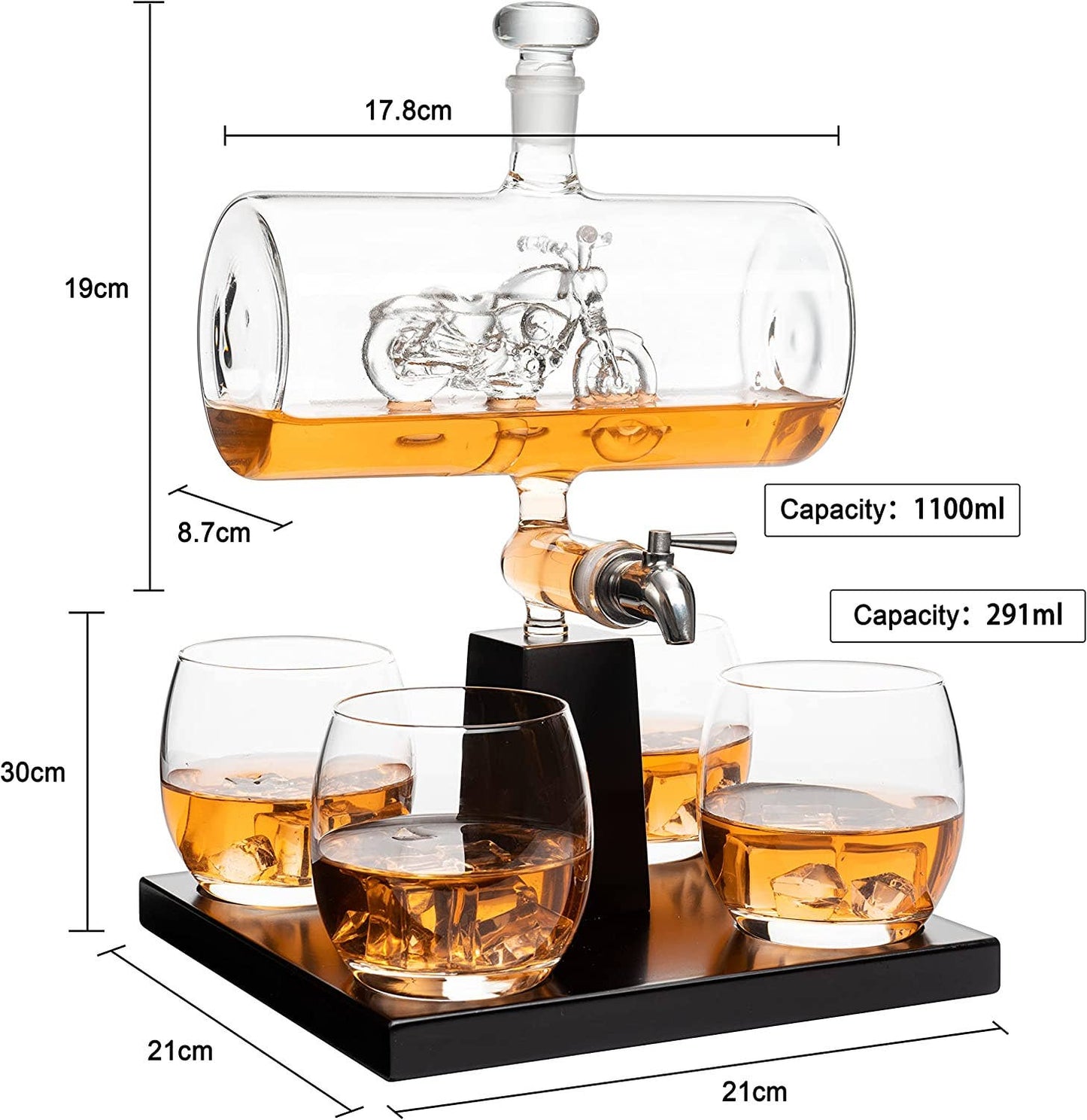 Motorcycle Decanter Whiskey & Wine Decanter Set