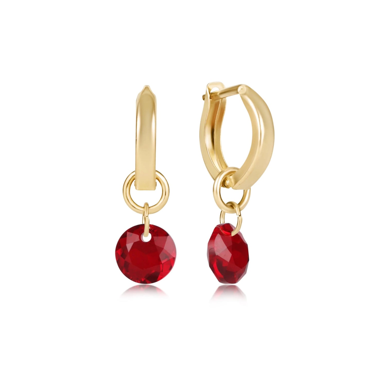 enewton Classic Gold Reflection Huggie 0.5" Hoop Birthstone Earrings