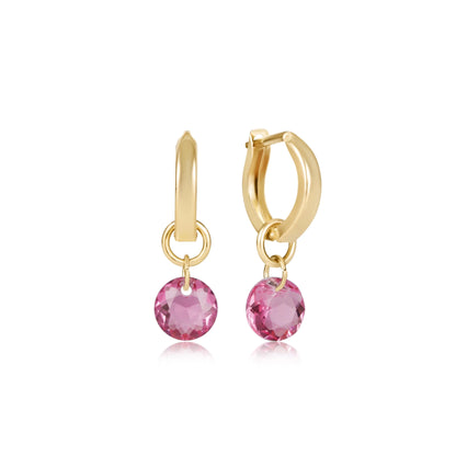 enewton Classic Gold Reflection Huggie 0.5" Hoop Birthstone Earrings