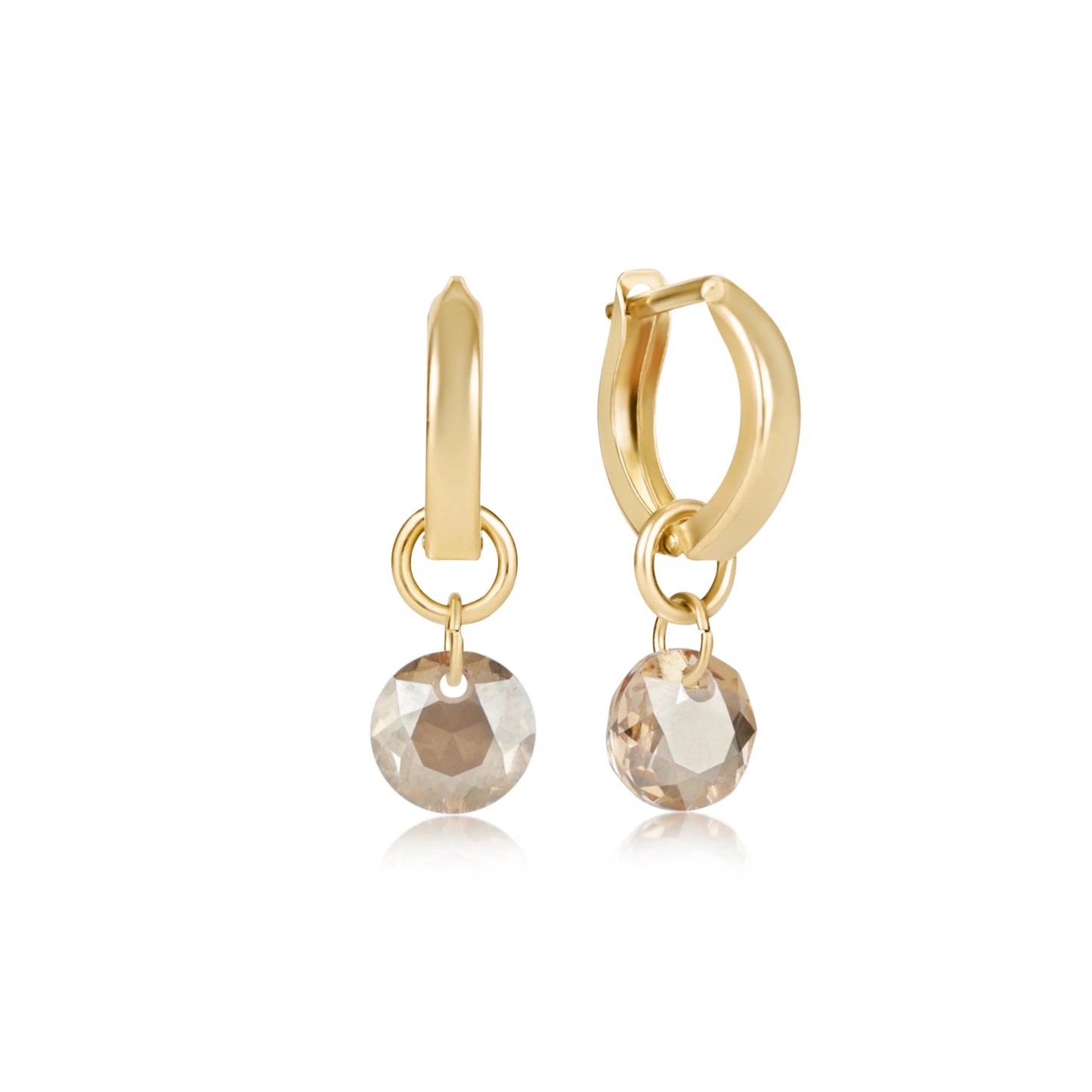 enewton Classic Gold Reflection Huggie 0.5" Hoop Birthstone Earrings