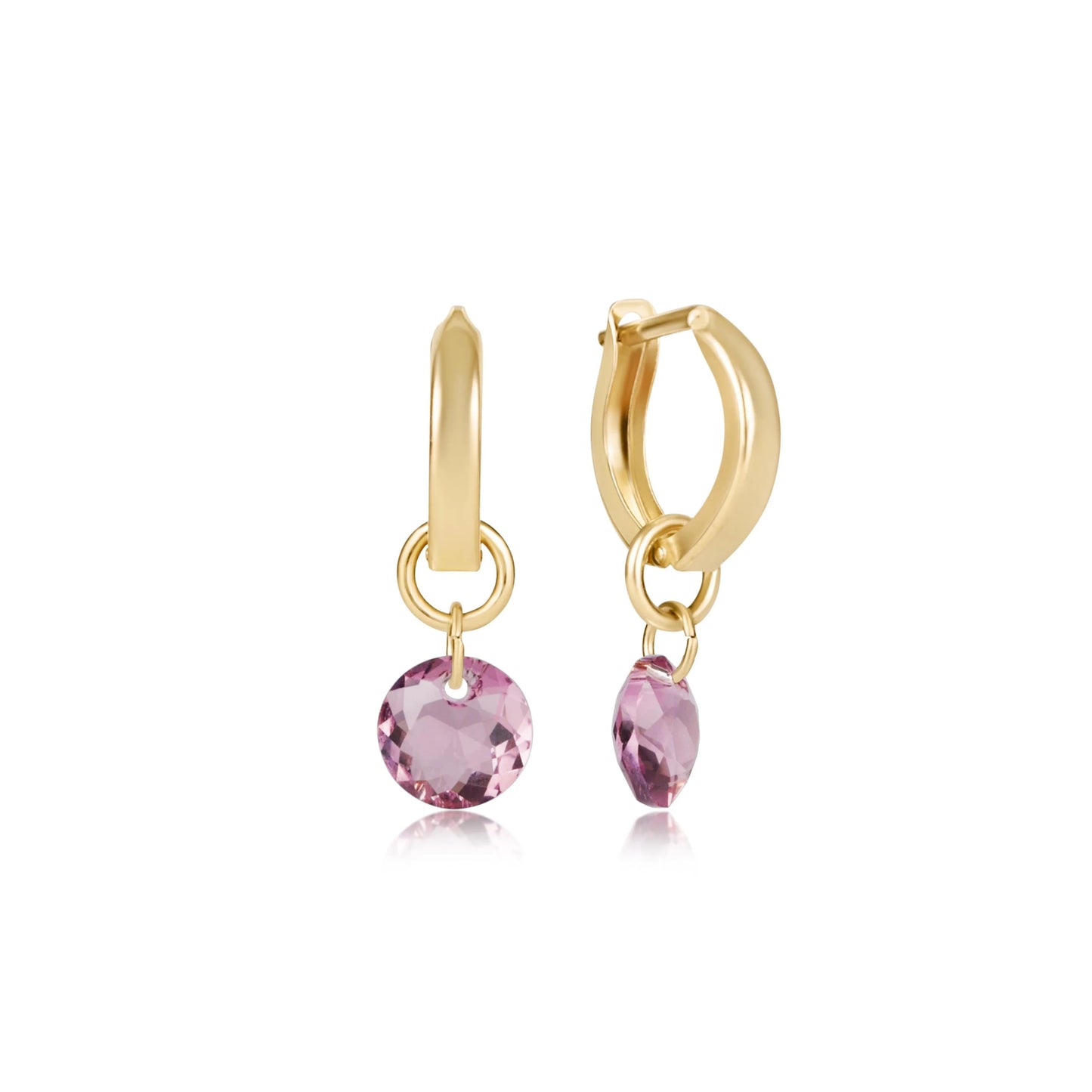 enewton Classic Gold Reflection Huggie 0.5" Hoop Birthstone Earrings