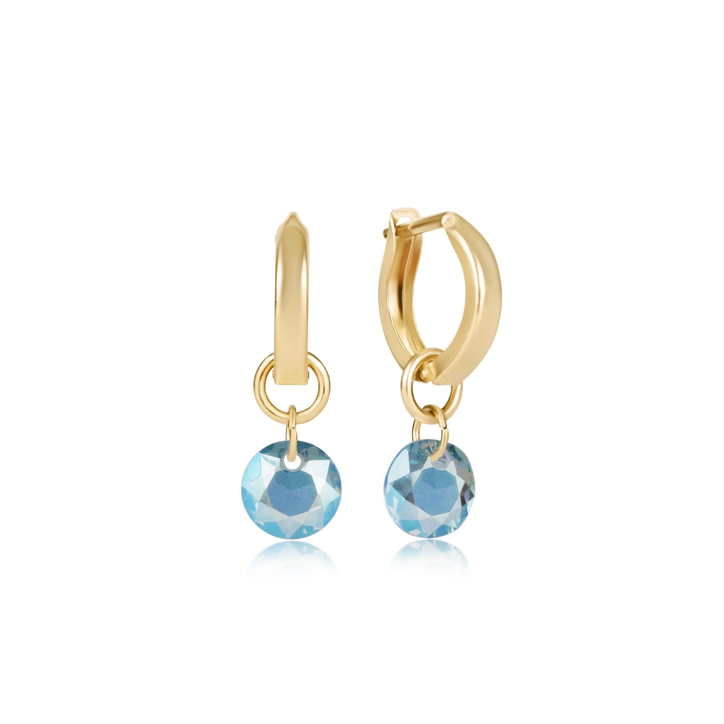 enewton Classic Gold Reflection Huggie 0.5" Hoop Birthstone Earrings