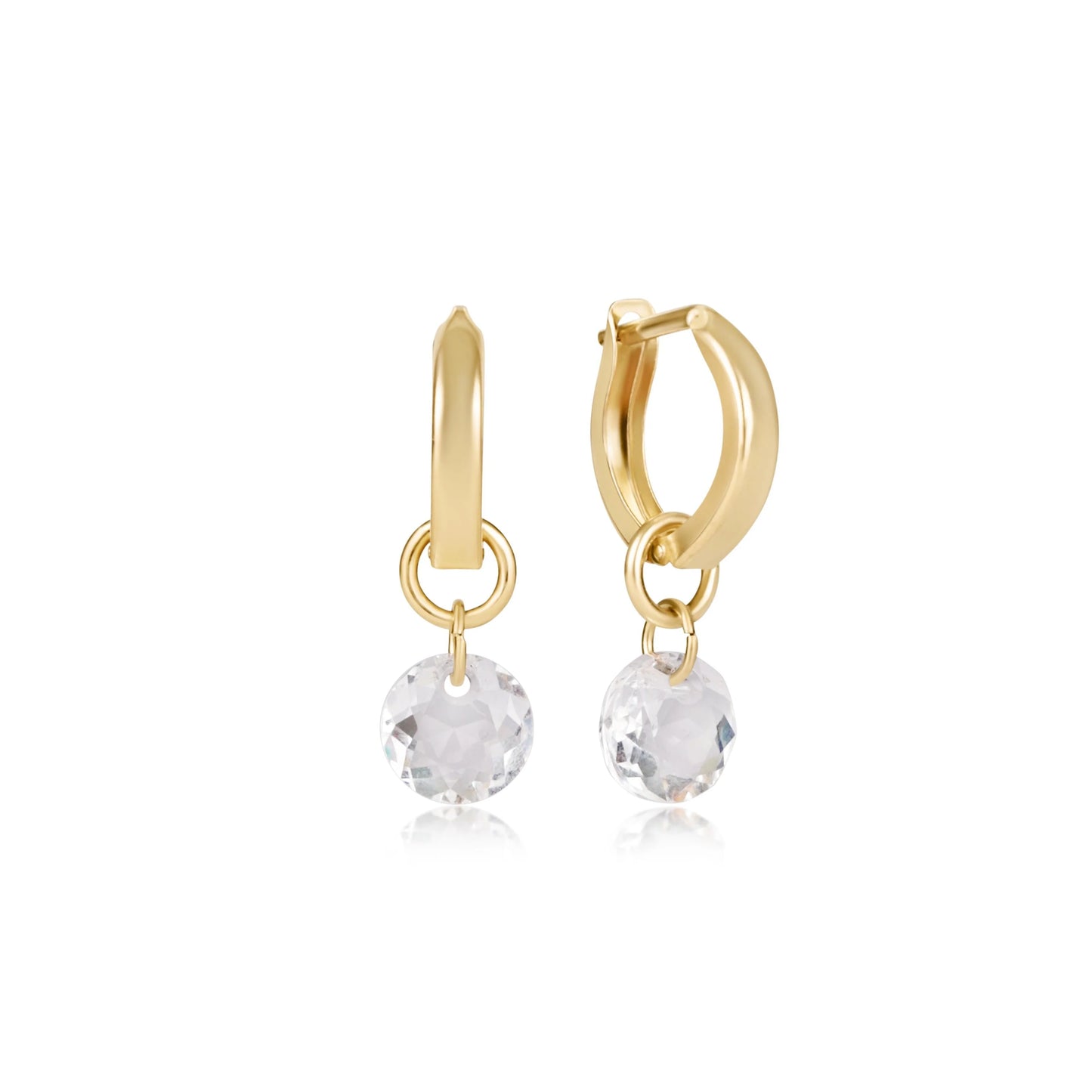 enewton Classic Gold Reflection Huggie 0.5" Hoop Birthstone Earrings