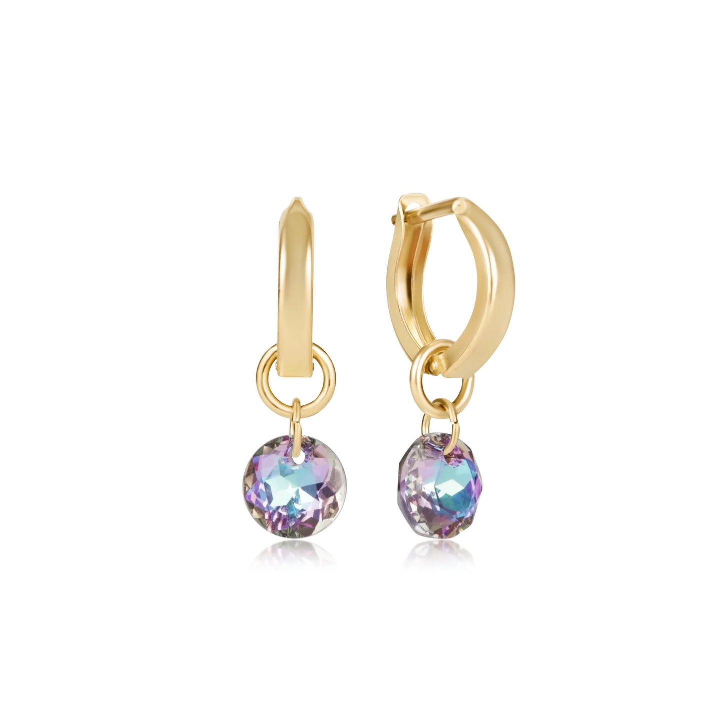 enewton Classic Gold Reflection Huggie 0.5" Hoop Birthstone Earrings