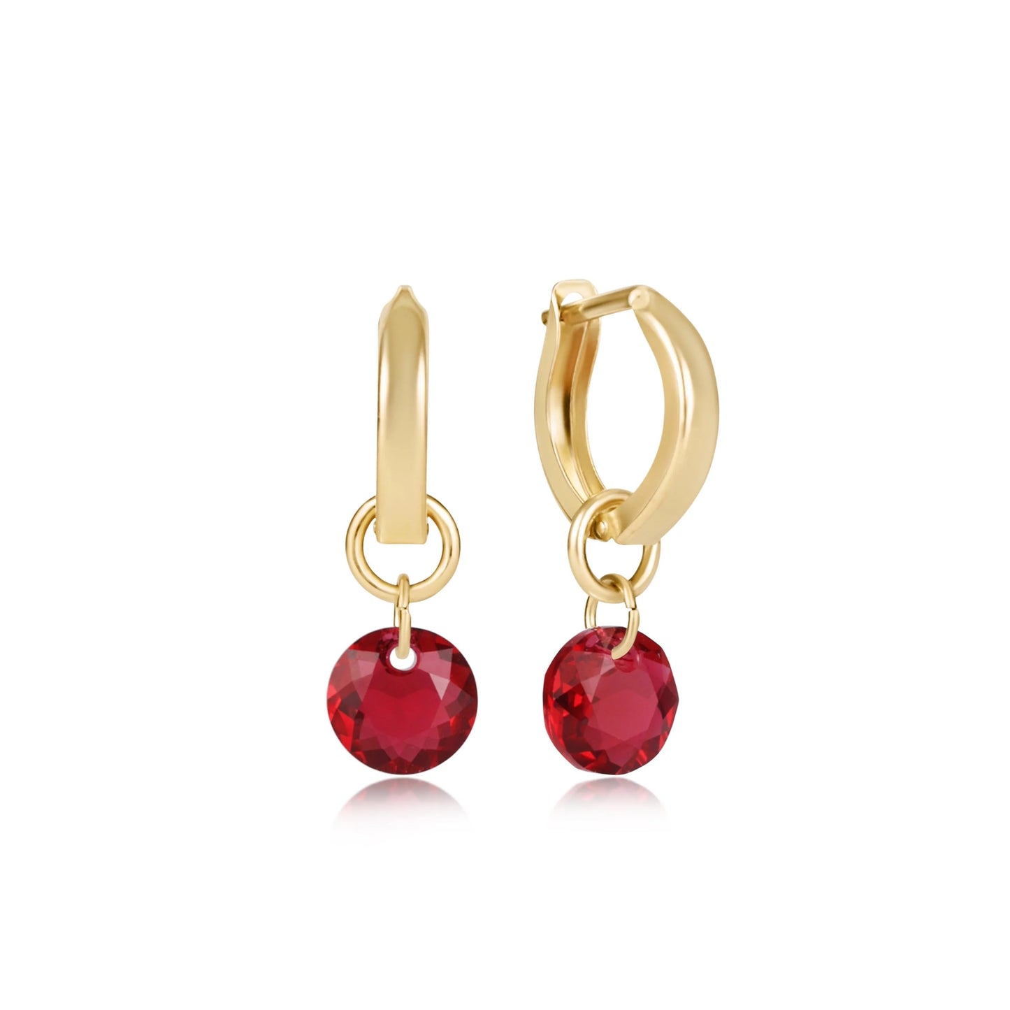 enewton Classic Gold Reflection Huggie 0.5" Hoop Birthstone Earrings