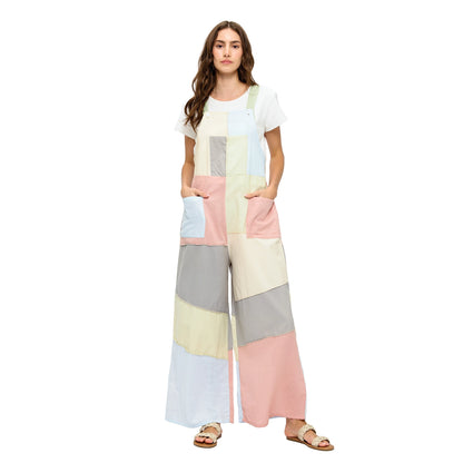 Yak & Yeti Colorblock Boho Overall Pastel Tones