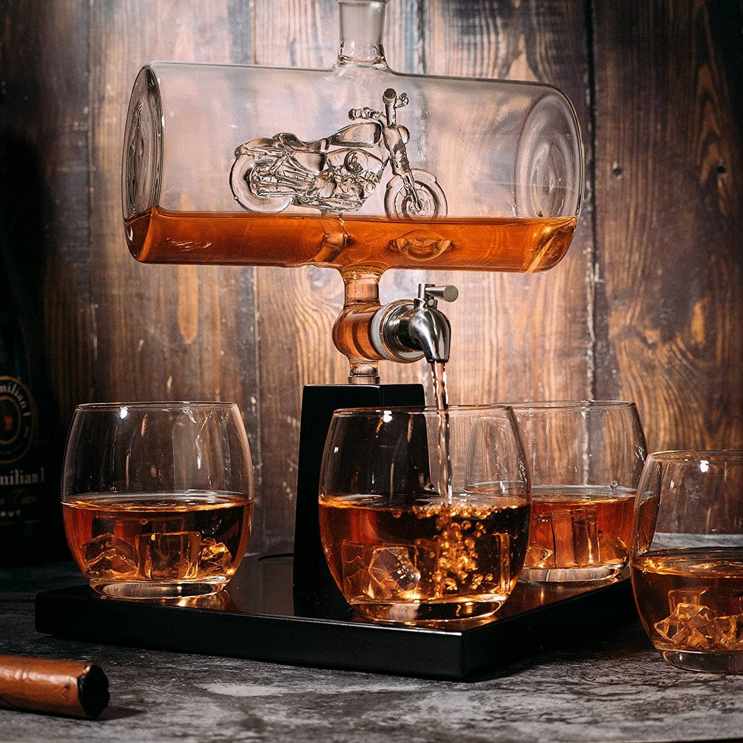 Motorcycle Decanter Whiskey & Wine Decanter Set