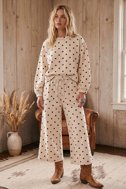 Sewn and Seen Heavy Scuba Polka Dot Long Sleeve Set