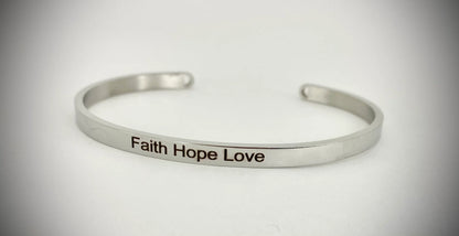 MantraBand Faith Hope Love Cuff
