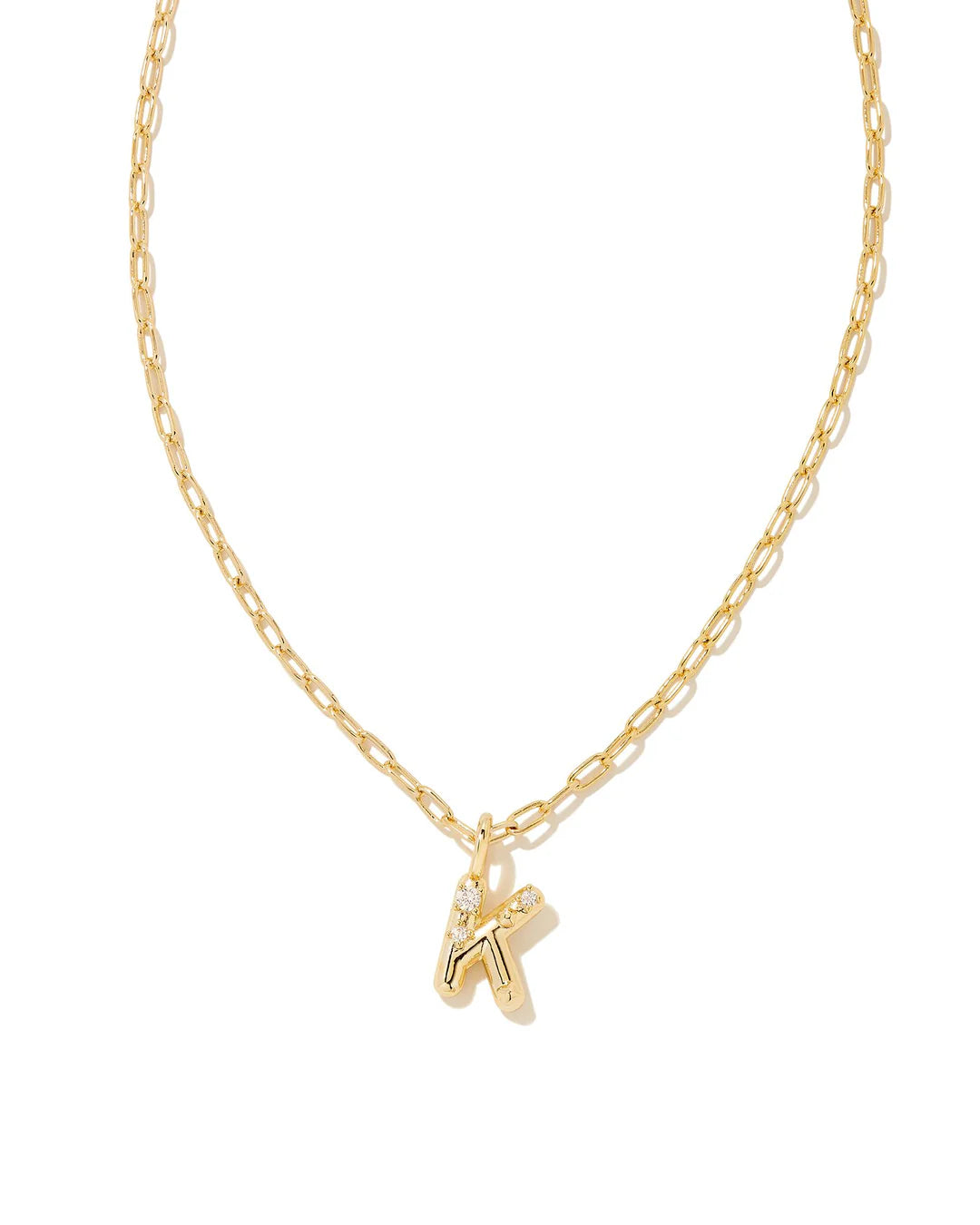 Kendra Scott Crystal Letter Necklace - Gold