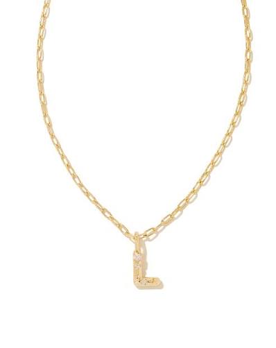 Kendra Scott Crystal Letter Necklace - Gold