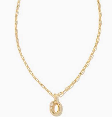 Kendra Scott Crystal Letter Necklace - Gold