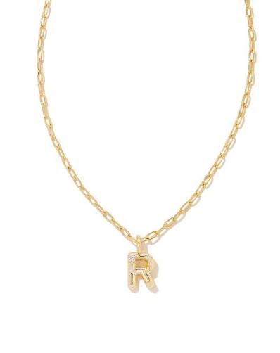 Kendra Scott Crystal Letter Necklace - Gold