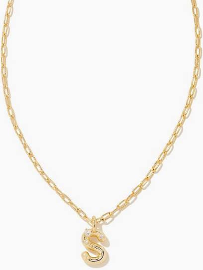 Kendra Scott Crystal Letter Necklace - Gold