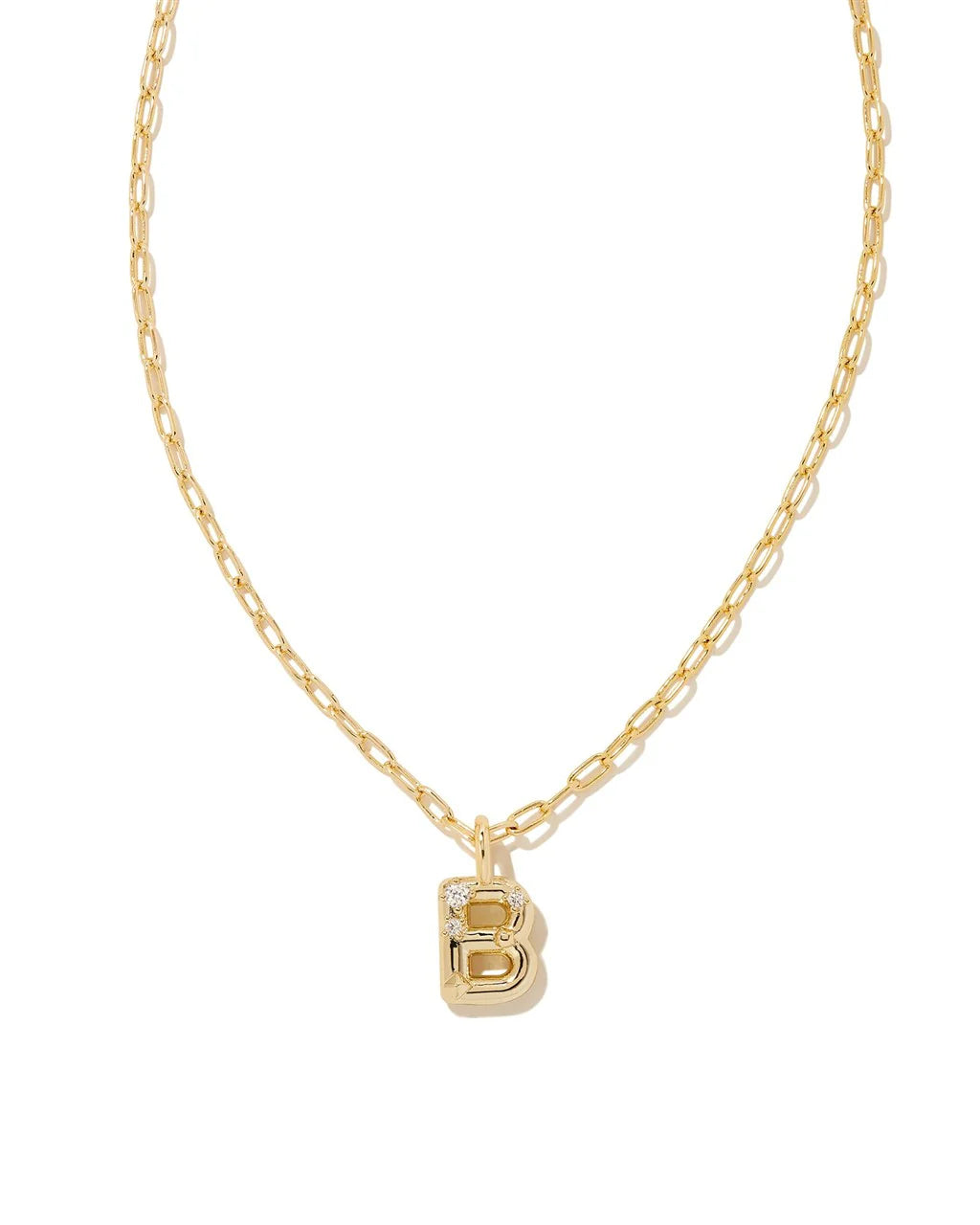 Kendra Scott Crystal Letter Necklace - Gold