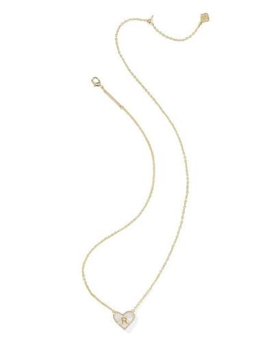 Kendra Scott Heart Letter Necklace - Gold