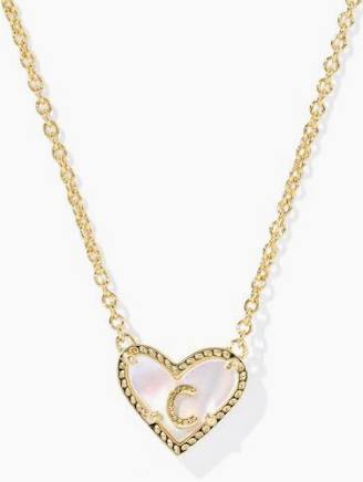 Kendra Scott Heart Letter Necklace - Gold