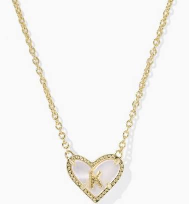 Kendra Scott Heart Letter Necklace - Gold