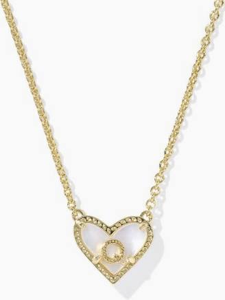 Kendra Scott Heart Letter Necklace - Gold