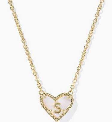 Kendra Scott Heart Letter Necklace - Gold