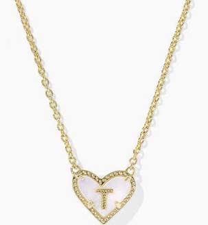 Kendra Scott Heart Letter Necklace - Gold