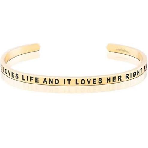 MantraBand She Loves Life and It Loves Her Right Back Cuff