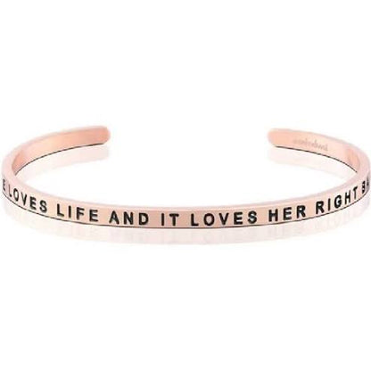 MantraBand She Loves Life and It Loves Her Right Back Cuff