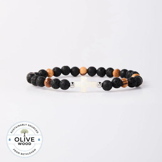Holy Water Men's Olive Wood Bracelet