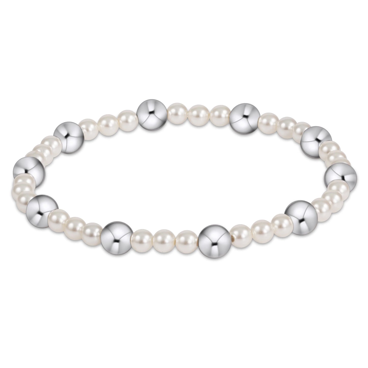 Enewton Pearl Sincerity Pattern Bead Bracelet 6mm Sterling
