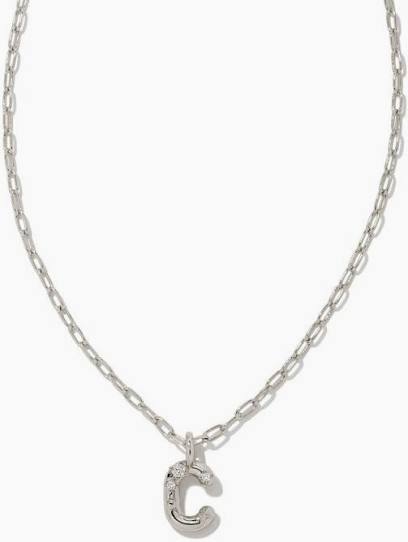 Kendra Scott Crystal Letter Necklace - Silver