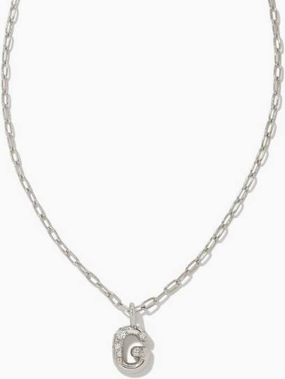 Kendra Scott Crystal Letter Necklace - Silver
