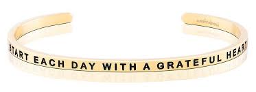 MantraBand Start Each Day With A Grateful Heart Cuff