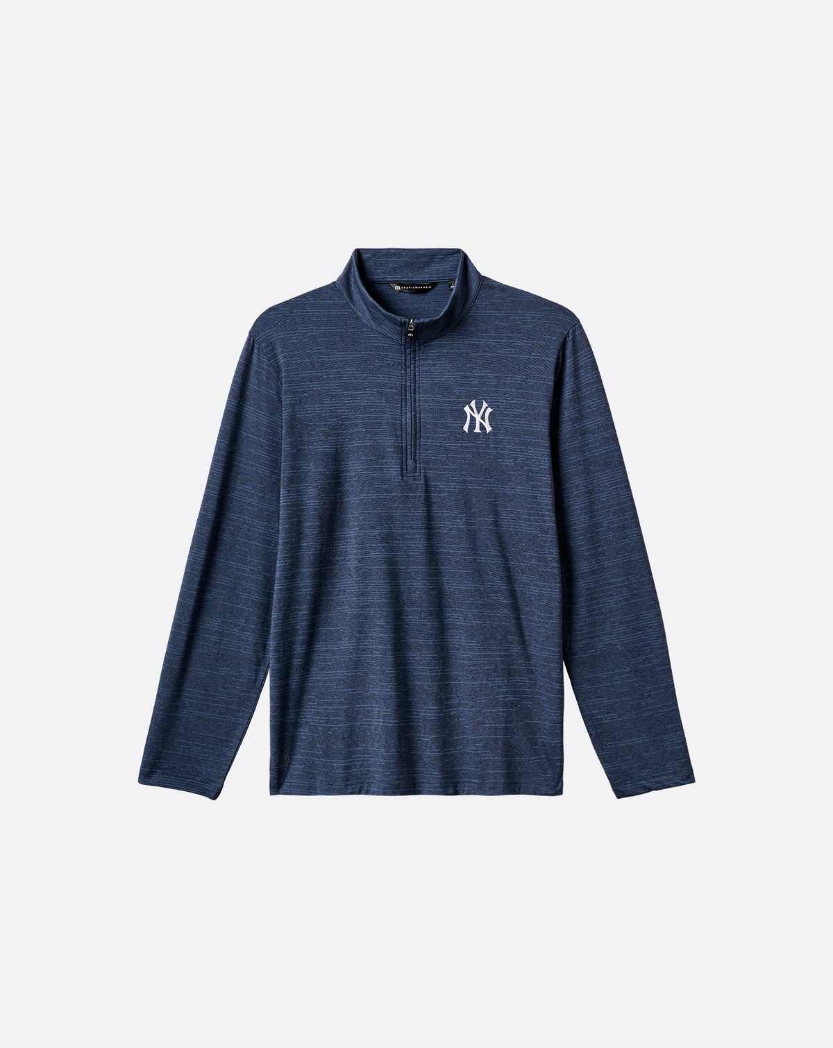 Travis Mathew quarter-zip pullover with NY Yankees logo on left chest, long sleeves
