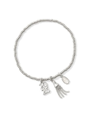 Kendra Scott 2025 Graduation Stretch Bracelet Silver Dichroic Glass