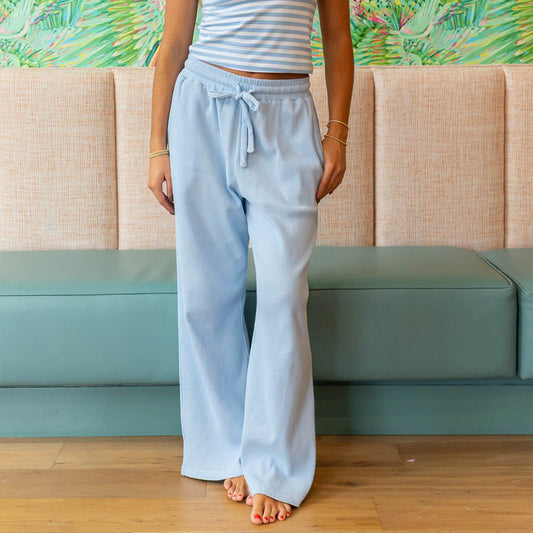 Lulu Mac Waffle Pants Light Blue